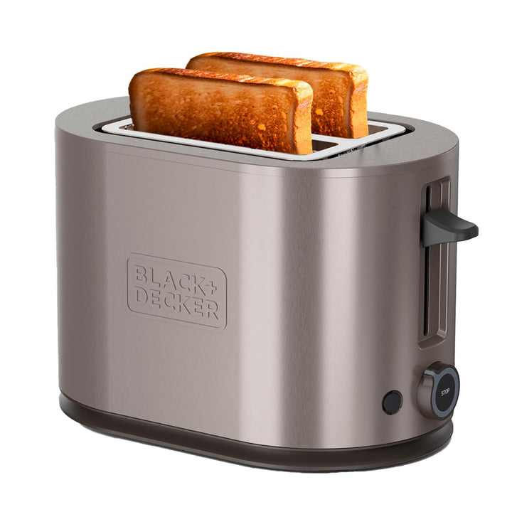 BLACK+DECKER - Toaster BXTO901E 900W | 2 Schlitze | Automatische Zentrierung | 7 Bräunungsstufen | 3