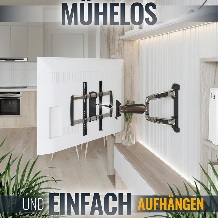 RICOO TV Wandhalterung Fernseher Schwenkbar Neigbar für 32-65 Zoll, Universal TV Halterung S0644, Fe