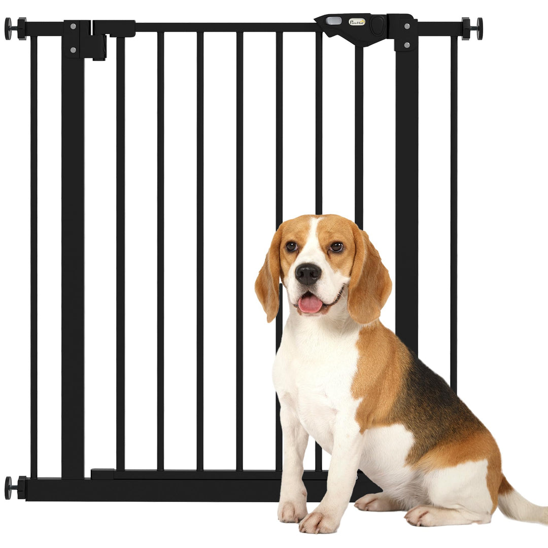 PawHut Türschutzgitter Hunde, Absperrgitter, 74-80 cm, Treppenschutzgitter für Haustier, Schutzgitte