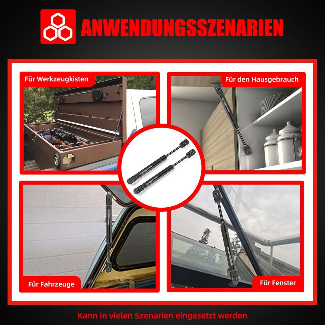OTUAYAUTO 2 Stück Gasdruckfeder 600mm 350mm 800N, Universal Gasdruckdämpfer mit Kompressionsfeder Be