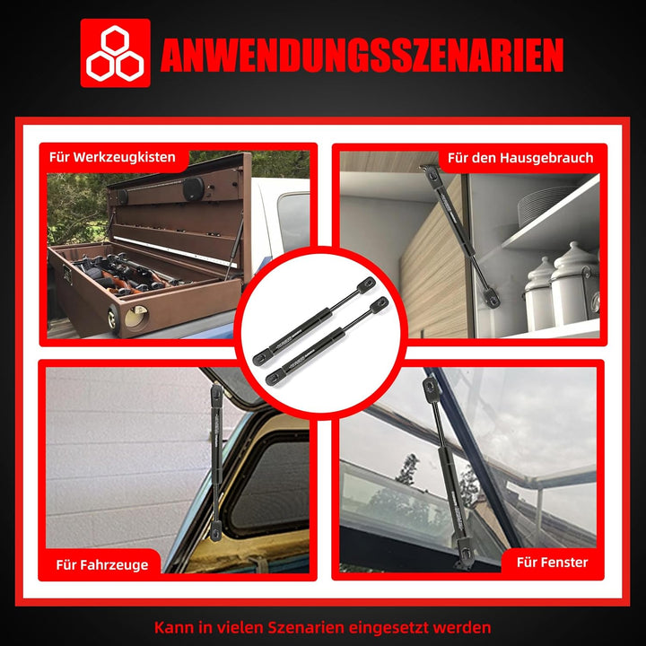 OTUAYAUTO 2 Stück Gasdruckfeder 600mm 350mm 800N, Universal Gasdruckdämpfer mit Kompressionsfeder Be