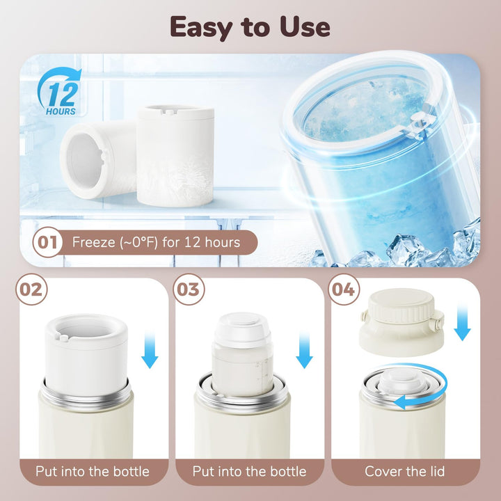 Tragbarer Muttermilch-Kühler – 24H+ Frische durch 360°-Kühlung, 650ml BPA-frei, Isolierte Milchflasc