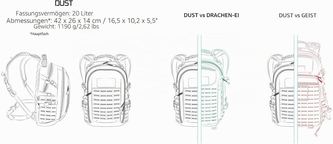 Direct Action Dust Rucksack Schwarz