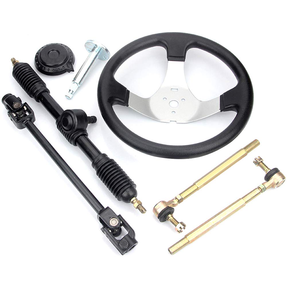 Go-Kart 300mm Lenkrad Lenkwelle Spurstangen Set Bootslenkrad Steuerrad Rack Kit Mit Zahnstange Ritze