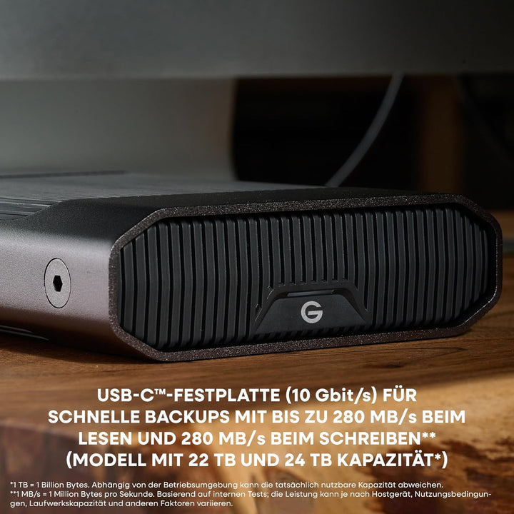 SanDisk PROFESSIONAL G-DRIVE 4 TB Desktop-Festplatte (schnelle Backups, 250 MB/s Lese- und Schreibge
