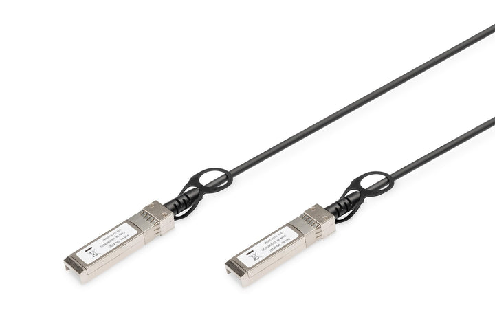 DIGITUS Twinax DAC Netzwerkkabel, SFP+, 10 m, bis 10.52 Gbit/s, AWG 30, für Diverse Marken, Schwarz