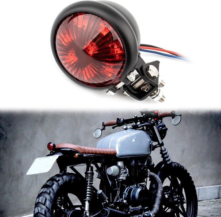 BREDUXSER Motorrad Rücklicht LED Bremsrücklicht Universal für Street Bike Chopper Bobber Cafe Racer