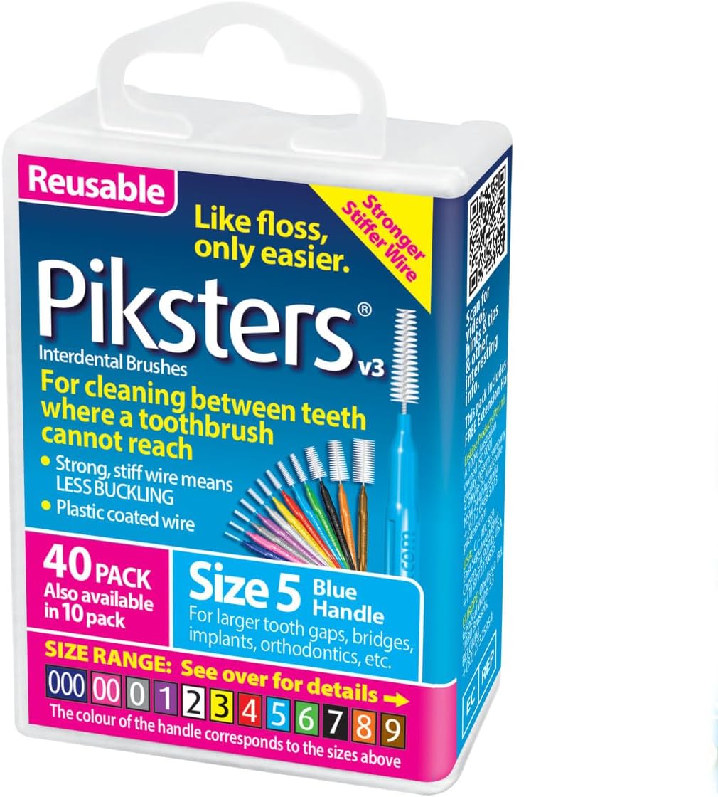 Piksters Interdentalbürsten (40 Stück, Grösse 5 (Blau)) 40 Pack Grösse 5 (Blau), 40 Pack Grösse 5 (B