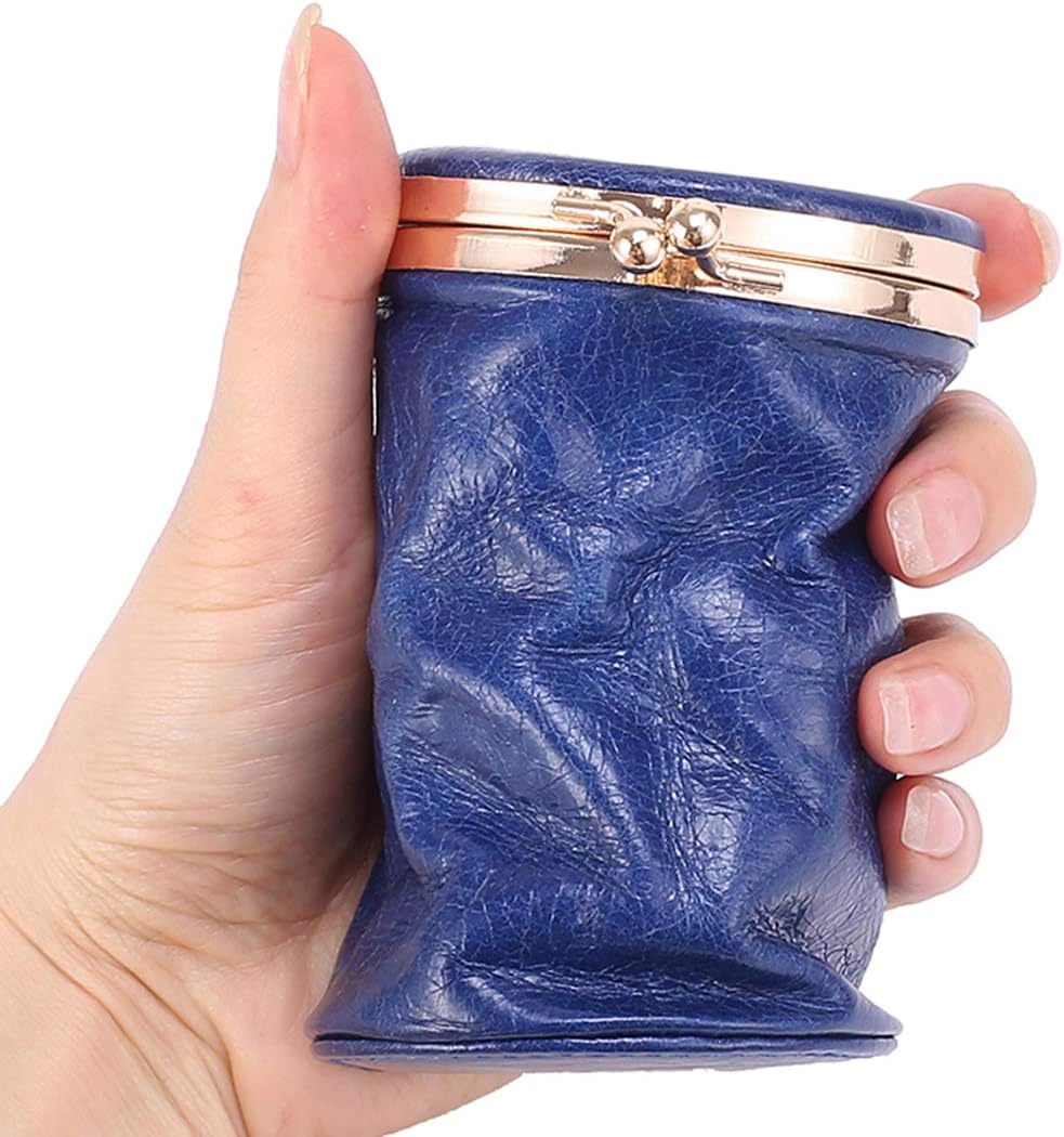 Lippenstift-Etui mit Spiegel, echtes Leder, kleine Reise-Make-up-Kosmetiktasche, Aufbewahrungstasche