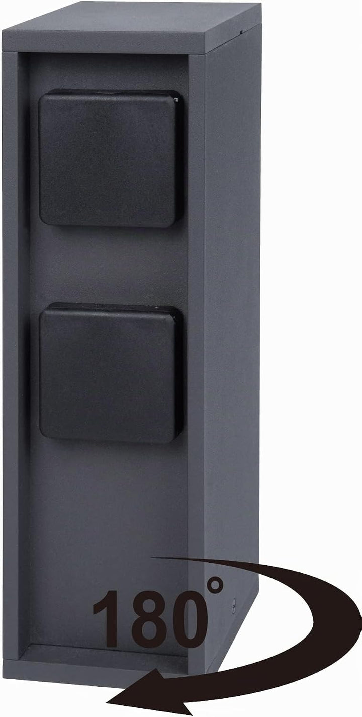Bold 19400 Pado Aussen-Steckdose-Garten Steckdosen-Säule 3-Fach Stecker in Anthrazit (Lichtsensor |