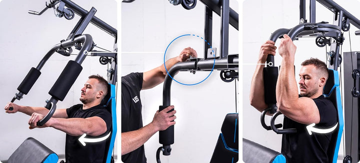 THUNDER Multifunktionale Kraftstation Home Gym Fitnessstation mit Kabelzug & Muskelaufbau Training F