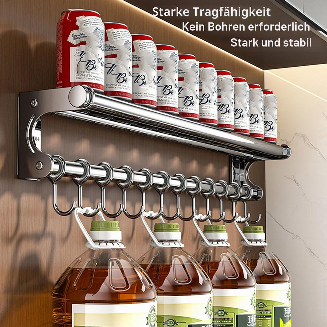 küchenhalterung für küchenhelfer, Hängende Topf Rack, Platzsparende Küchenutensilien Rack mit Haken,