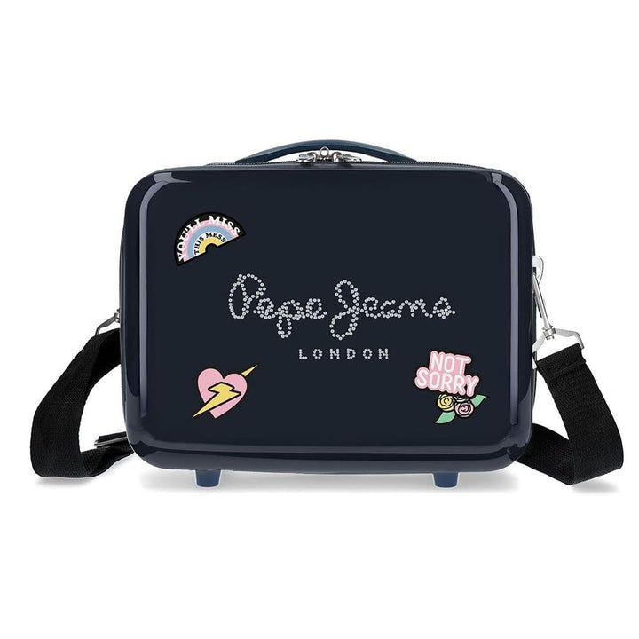 Pepe Jeans Emi Anpassungsfähiger Schönheitsfall Blau 29x21x15 cms ABS ABS-Toilettentasche, ABS-Toile