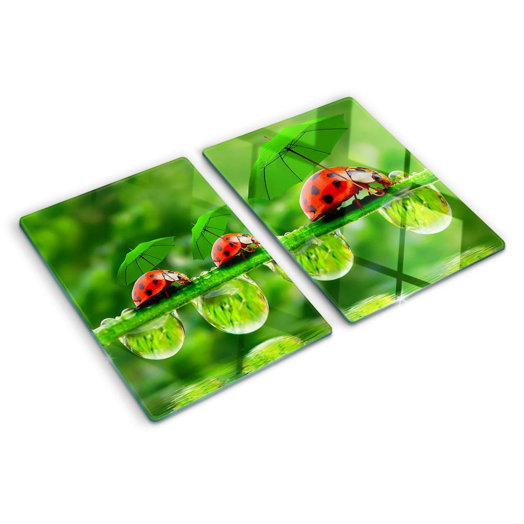 Schneidebretter Glas 2x40x52 cm 2 Stück Glasplatte Dekorativ Gehärtetes Glas für die Küche Plastikfr