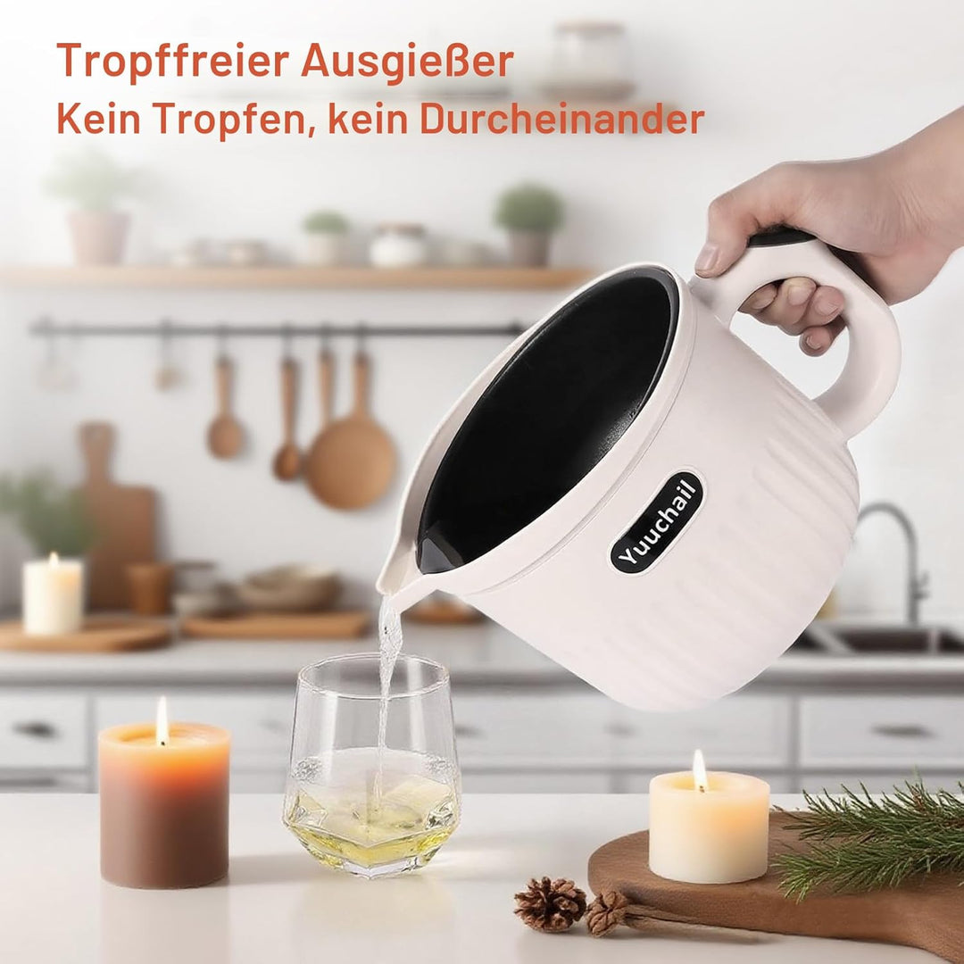 Yuuchail Touchscreen-Wachsschmelztopf, 1,5 l elektrischer Wachsschmelzer für die Kerzenherstellung m