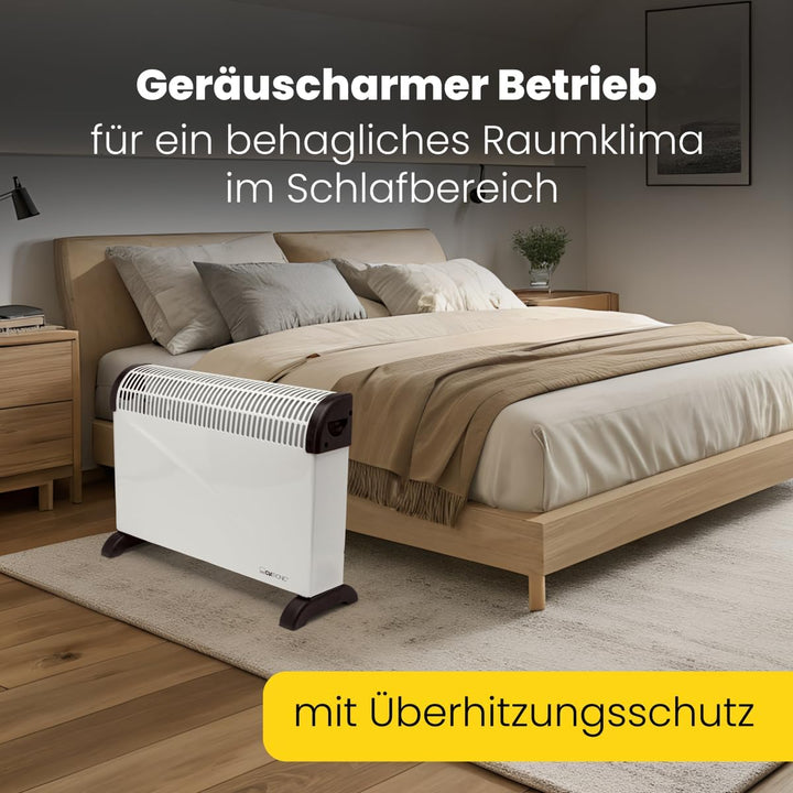 Clatronic® Konvektor-Heizung | Mobile Wärme für Zuhause | Elektroheizung mit 3 Heizstufen | Heizung