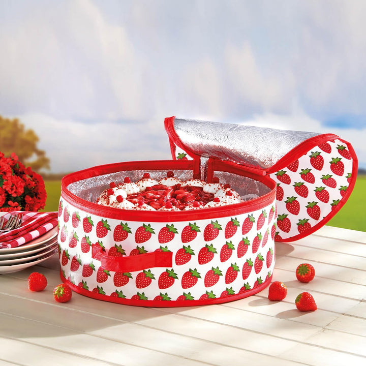 Basilico® Kühltasche rund, Wiederverwendbare Torten-Kühltasche für Picknicks inkl. Kühlpad und Henke
