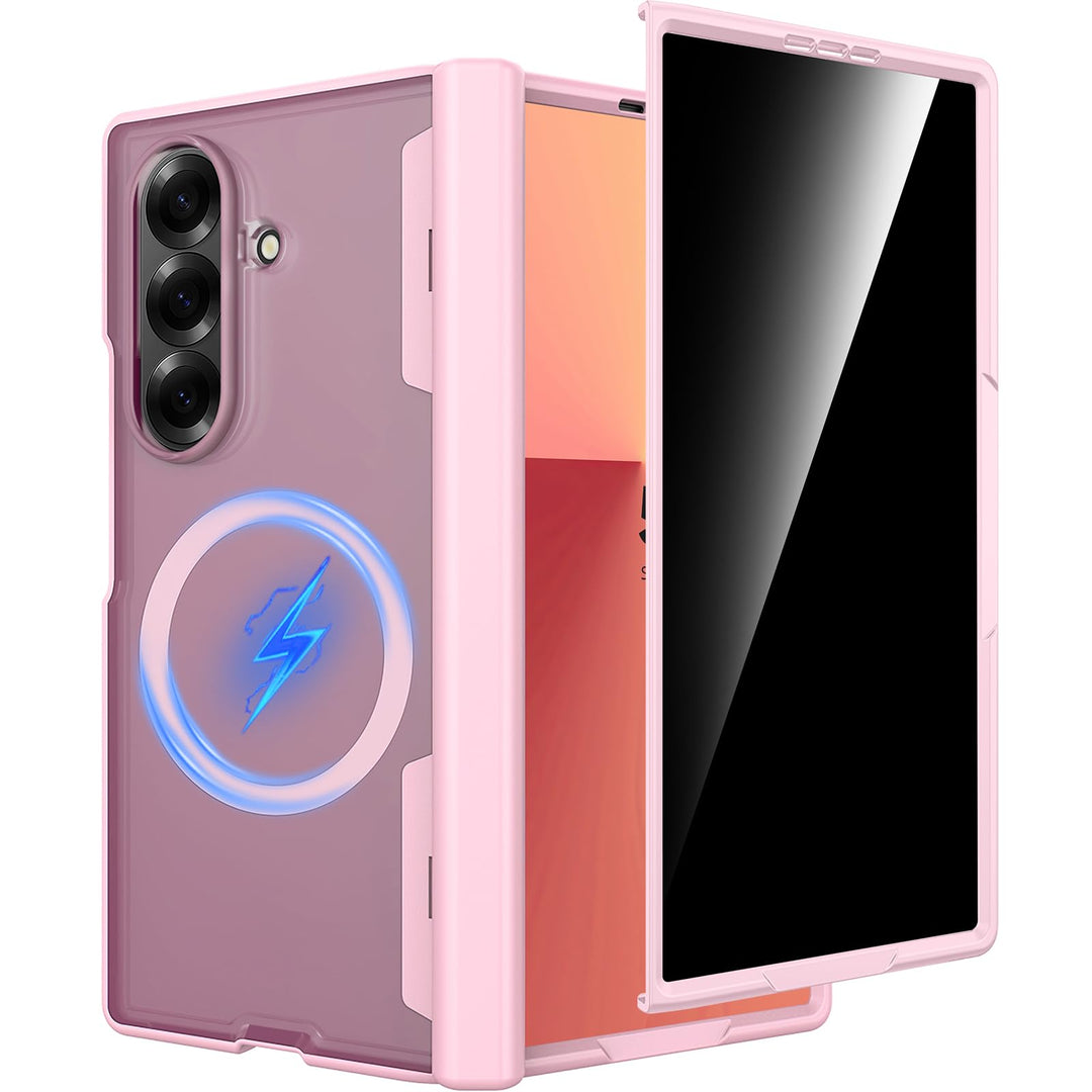 Miimall Kompatibel mit Samsung Galaxy Z Fold 7 Magnetisch Hülle, Anti-SPY Displayschutz & Scharniers