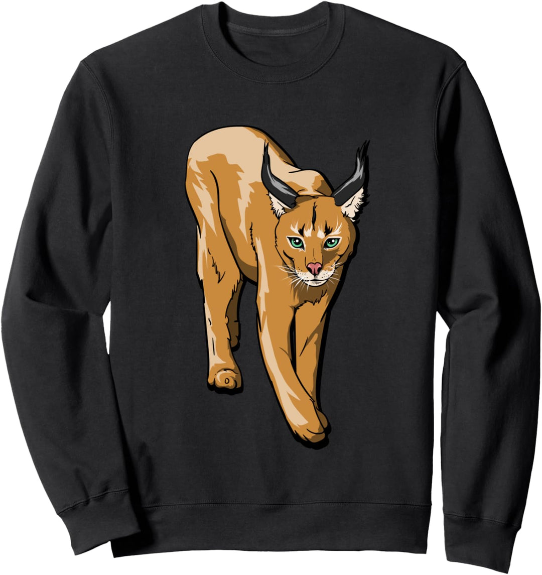 Wildkatze & Luchs Geschenk für mittelgrosse Katzen Freunde Sweatshirt