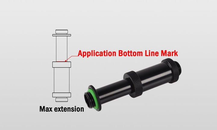 Bitspower Aqua-Pipe II (41-69mm) for AGBs - G1/4 Pouces, matt blac