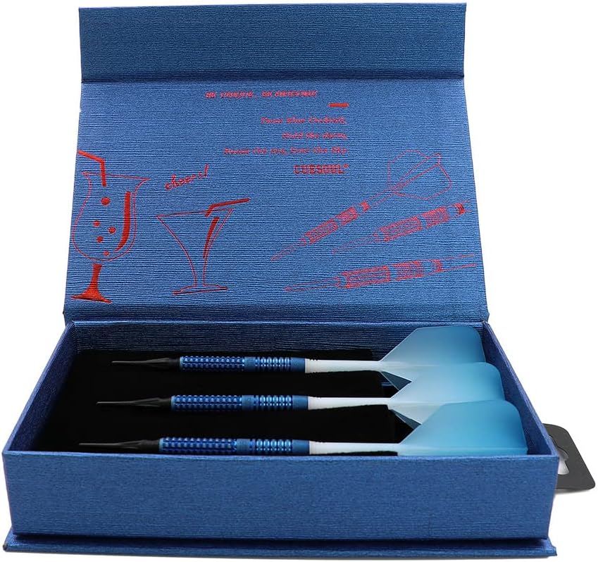 CUESOUL Soft Tip 90% Tungsten Dart Set mit Ölfarbe Finish und ROST Flights 20g blauer cocktail, 20g