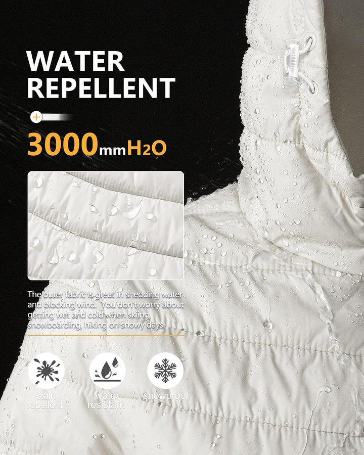 Outdoor Ventures Damen Steppjacke Leichte Packbare Übergangsjacke Warme Winterjacke mit Kapuze für F