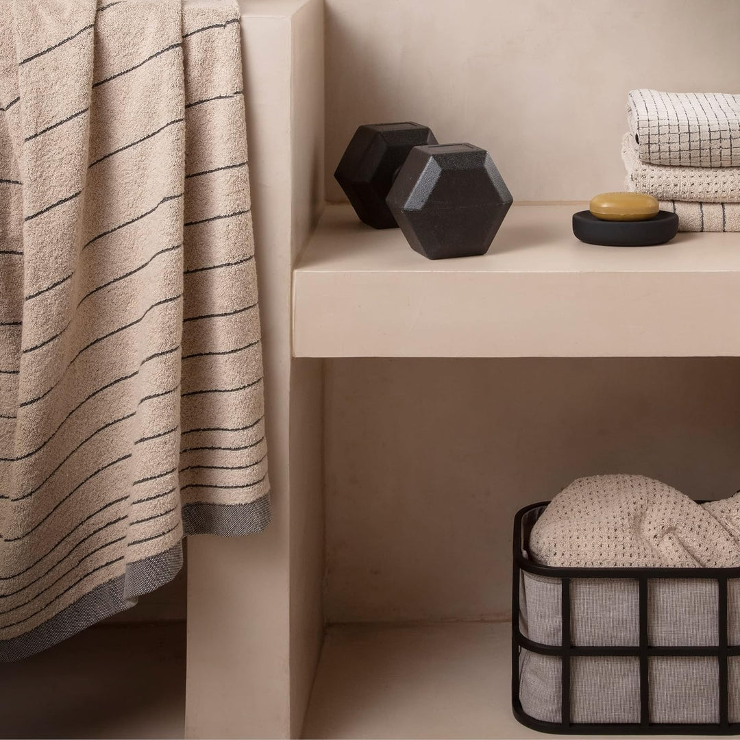 möve Eden Kilt mit Kästchenstruktur Velours in Gr. 48 / 56 aus 80 % Baumwolle / 20 % Leinen, nature