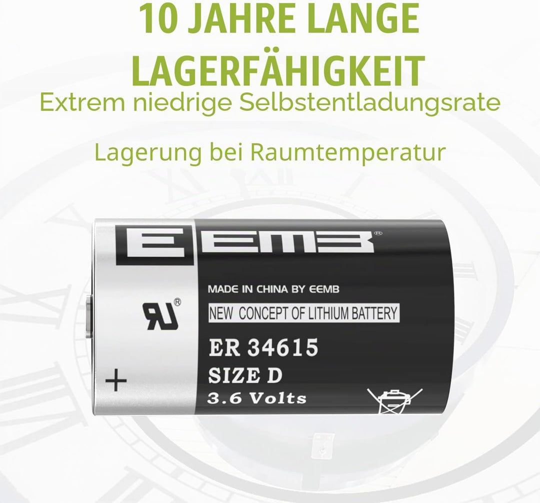 EEMB ER34615 D Cell Akkus 3.6V Lithium Batterie High Capacity Li-SOCL₂ Nicht Wiederaufladbar Batteri