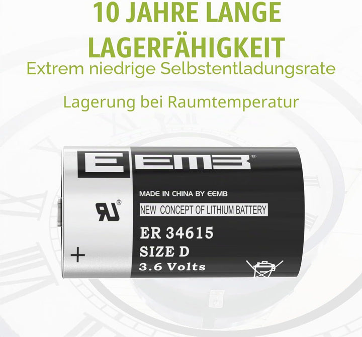 EEMB ER34615 D Cell Akkus 3.6V Lithium Batterie High Capacity Li-SOCL₂ Nicht Wiederaufladbar Batteri