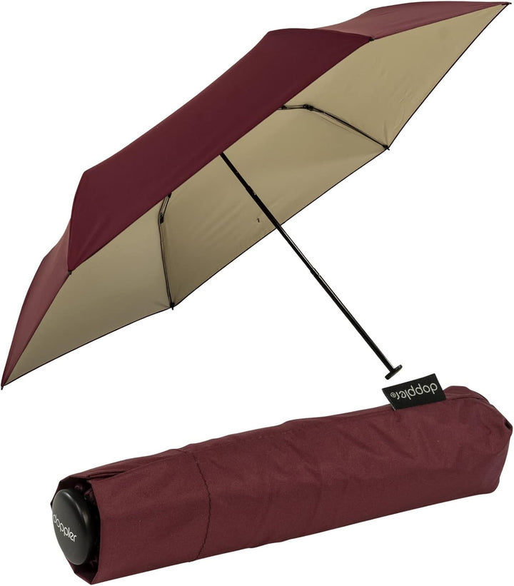 Doppler Zero extrem Leichter Mini Damen Taschenschirm UV-Schutz Ultra Sun - Berry-Ivory, Berry-ivory
