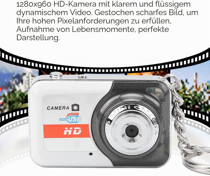 HD Videokamera mit Bewegungserkennung, USB Recorder bis 32 GB Speicher, Schlüsselanhänger Design für
