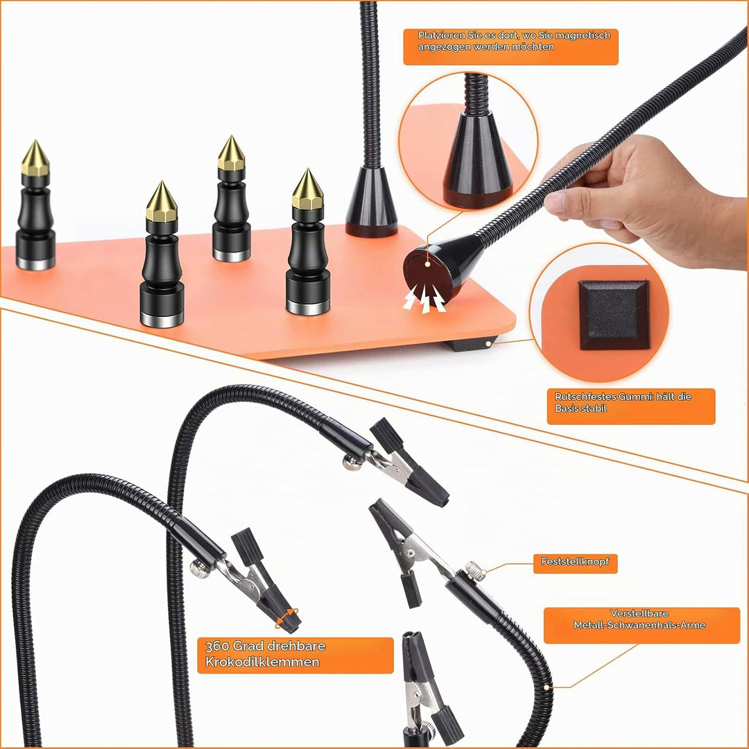 Magnetische helfende Hand, Preciva 3. hand löthilfe Flexibel Helfende Hände Lötstation Werkzeug Löts