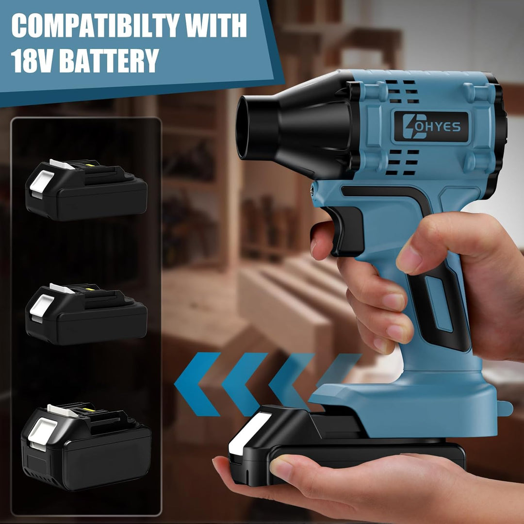 Luftgebläse Bürstenloser Hochgeschwindigkeitsmotor Kompatibel mit Makita 18v Akku Luftdüster Laubblä