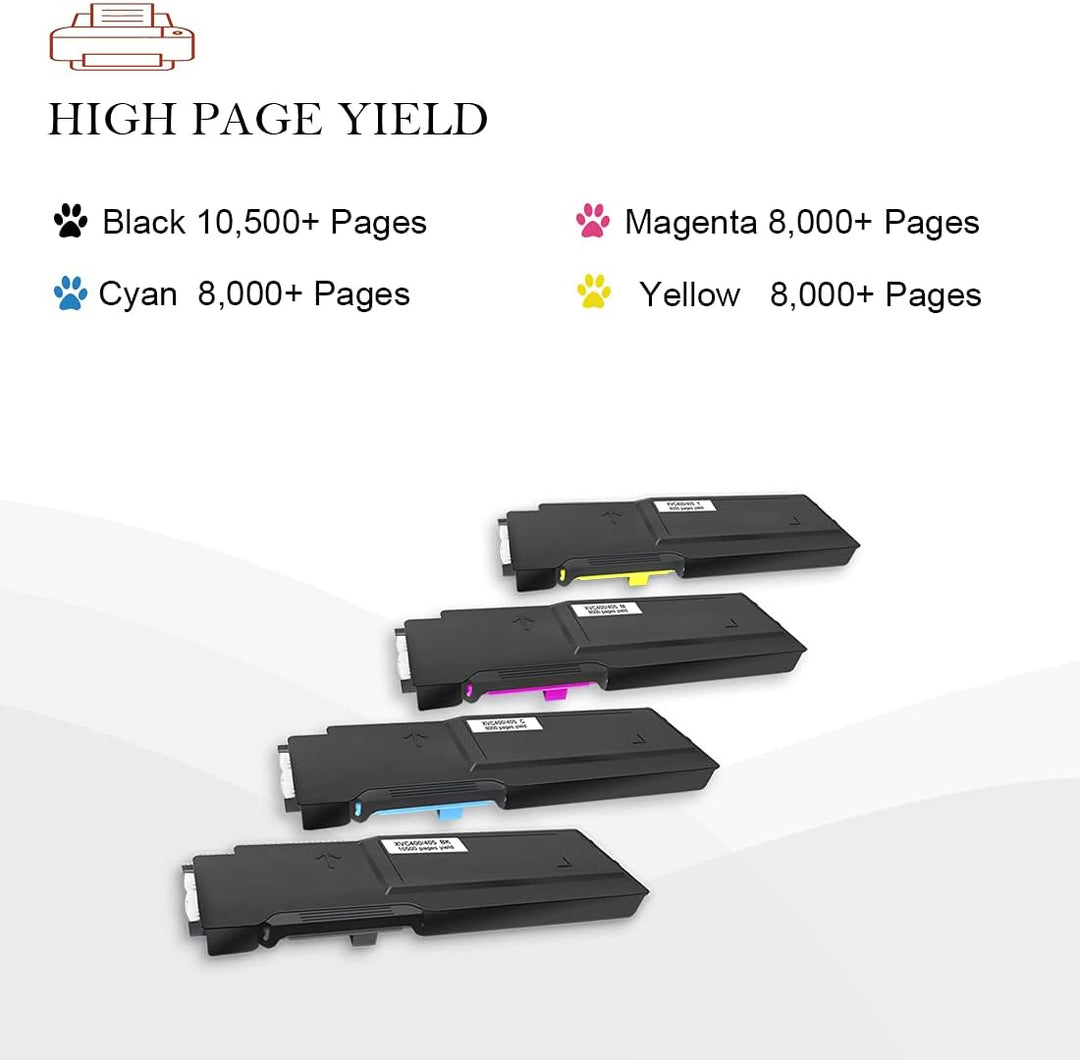 4 Packungen Kompatibler Tonerkartusche für Xerox VersaLink C400 C400V C400N C400DN C405 C405V C405N