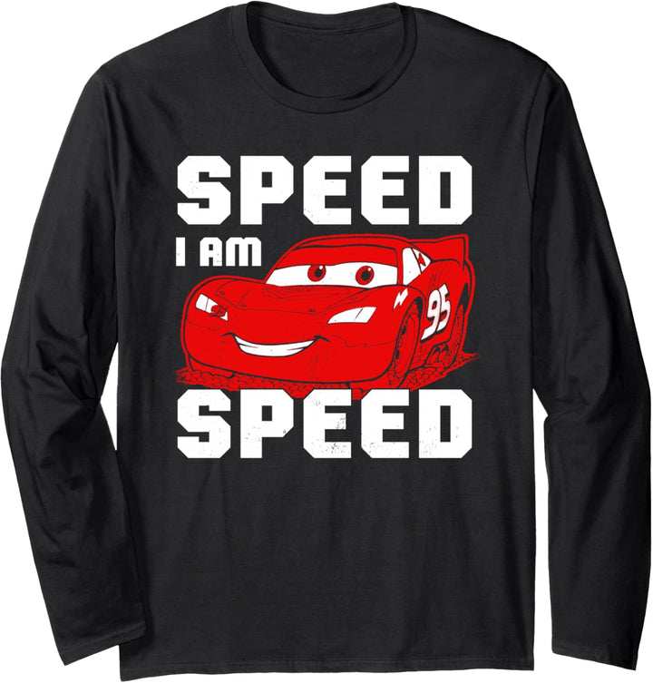 Disney Pixar Cars Lightning McQueen Speed I Am Speed Langarmshirt