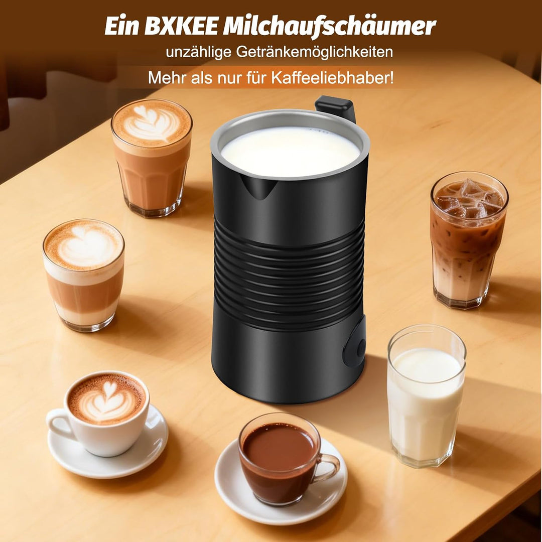 Milchaufschäumer elektrisch, Milchaufschäumer Edelstahl, elektrischer 4-in-1-Milchschäumer, für heis