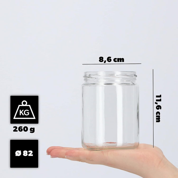 KADAX 24er Set Einmachgläser 540ml TO82, Sturzgläser Mason Jar mit Schraubdeckel, Luftdichte Twist-o