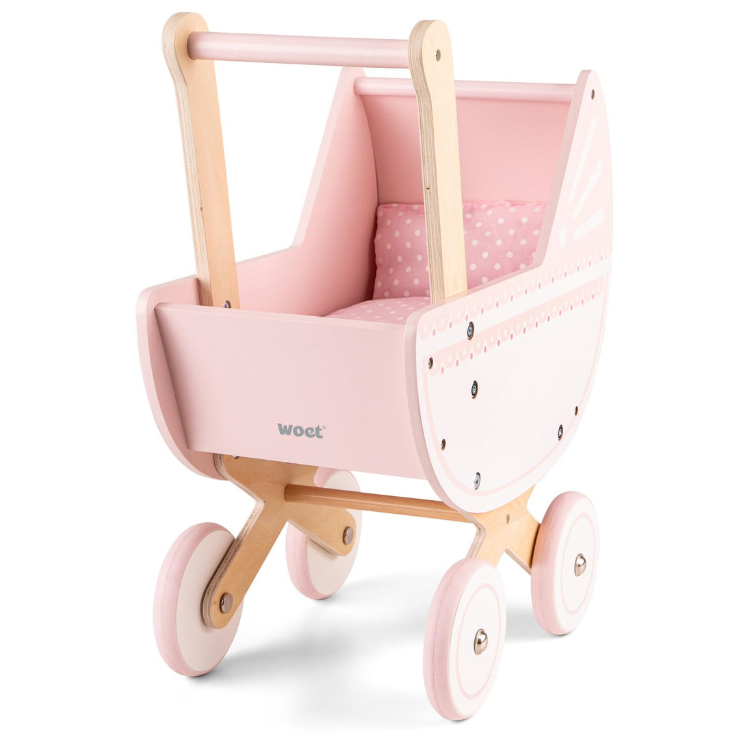 New Classic Toys Puppenwagen mit Bettzeug - Rosa Puppenwagen - Rosa, Puppenwagen - Rosa
