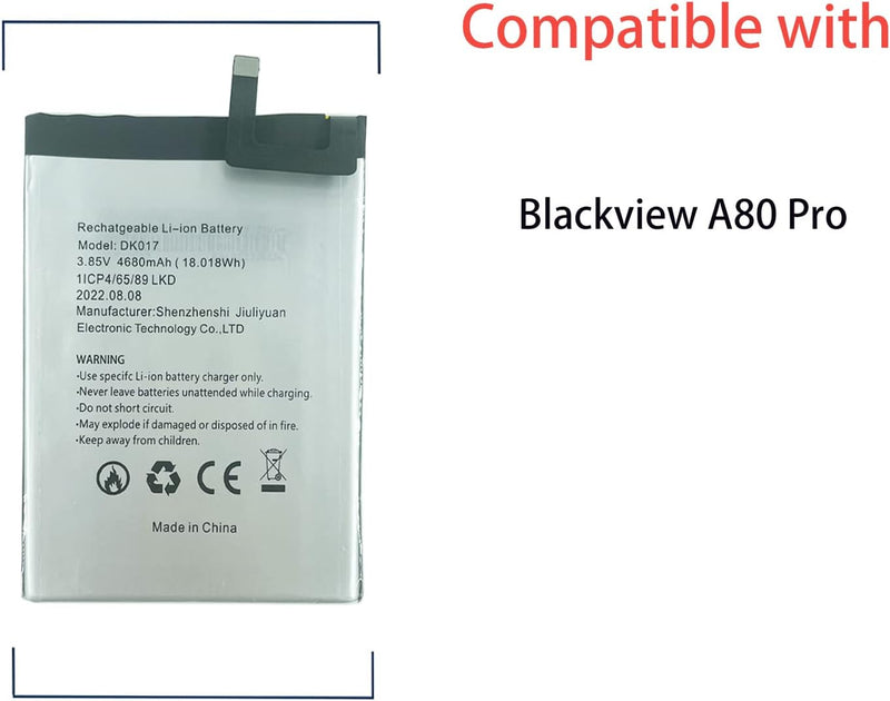 Aousavo DK017 ersatz akku Kompatibel mit Blackview A80 Pro DK017 mit Free ersatz kit
