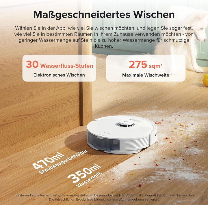 roborock Q8 Max+ Saugroboter mit Absaugstation, DuoRoller-Bürste, 5500Pa Saugkraft, 2,5L Staubbeutel