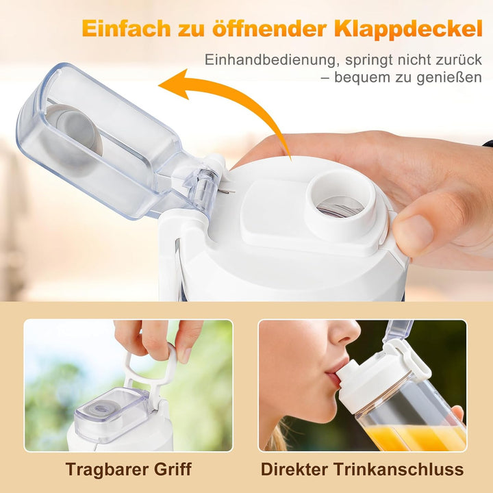 Tragbarer Mixer und Smoothie Maker to go, 650ml Abnehmbarer Behälter, 4000mAh Kabellos & Wiederaufla