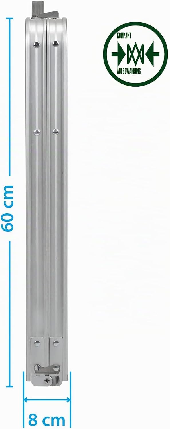 BRUNNER 0406105N Klapptisch aus Aluminium für den Aussenbereich, Flatpack 4, Gewicht 6 kg, Standard