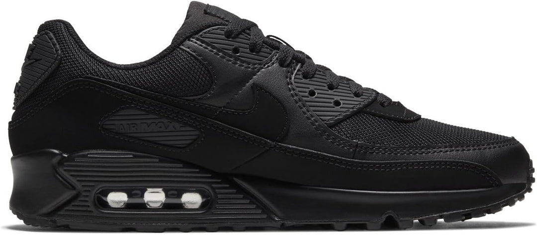 NIKE Air Max 90 Herren Sneaker Black Black Black White 46 EU, 46 EU Black Black Black White