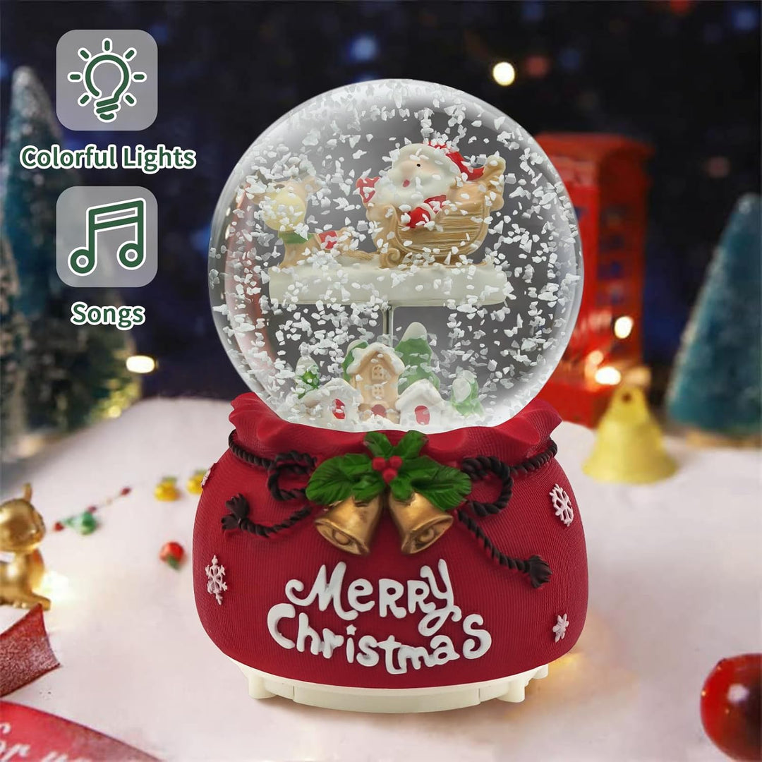 Daixilan Weihnachten Schneekugel Laterne Musical, Schneekugeln Weihnachten mit Musik, Glitter Schnee