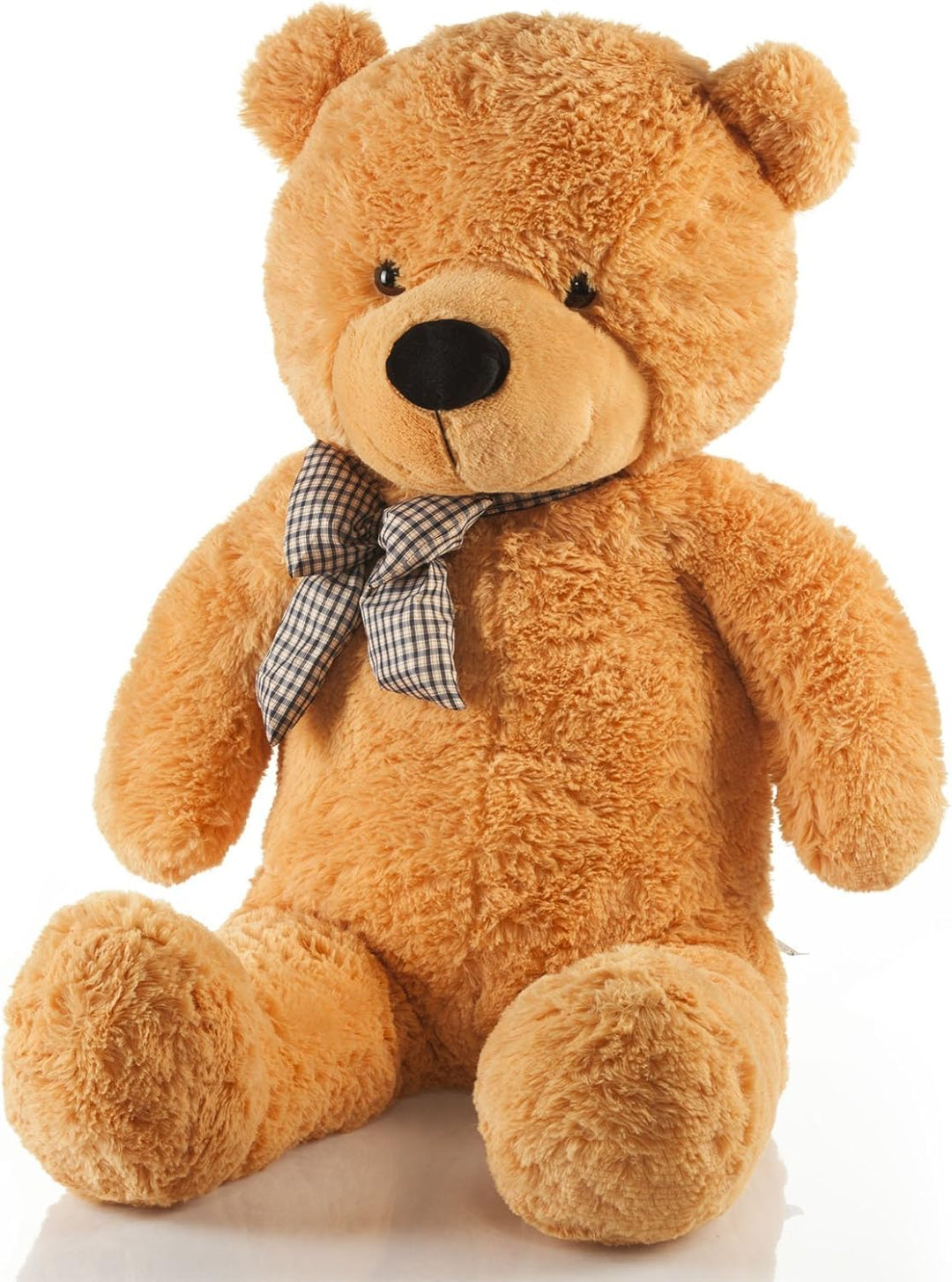 Feluna Riesen Teddybär XXL Kuschelbär 120 cm gross Plüschbär - Original Teddy Bär mit Schleife Hellb