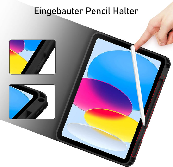 Hülle mit Tastatur für Ipad A16 11 Generation 2025/10 Generation 2022 (10,9/11 Zoll) - QWERTZ Layout