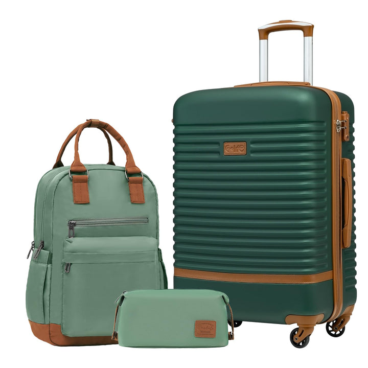 COOLIFE Koffer Trolley Koffer Reisekoffer von ABS Hartschalen Trolley 4 Rollen TSA-Schloss Der Koffe