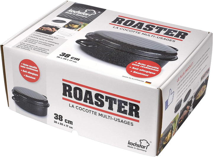 Kochstar Ovaler Advent ohne Ring in schwarz gesprenkelt 38 x 27 x 11cm, 38 x 27 x 11cm