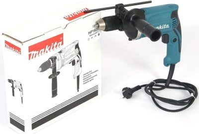 Makita HP1631 Schlagbohrmaschine, 710 W, 230 V, Schwarz/Türkis