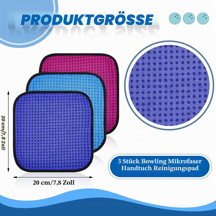 Aoriher Bowlingball-Handtuch, 20 x 20 cm, Shammy Pad, Rag, Bowling, Mikrofaser-Handtuch, leicht abwi